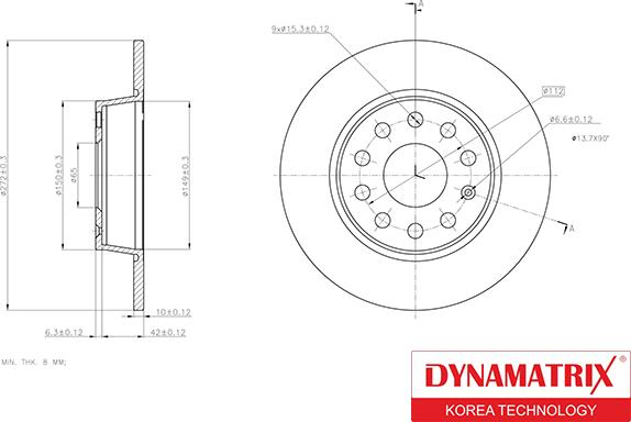 Dynamatrix DBD1895 - Гальмівний диск autozip.com.ua