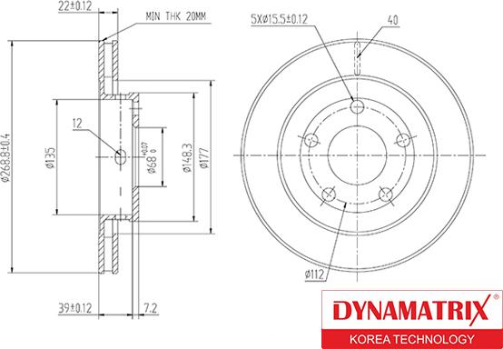 Dynamatrix DBD1896C - Гальмівний диск autozip.com.ua