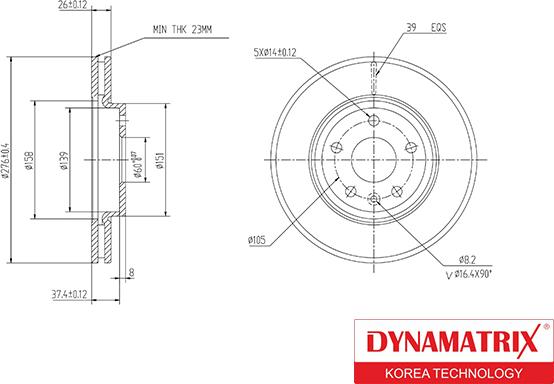 Dynamatrix DBD1869 - Гальмівний диск autozip.com.ua