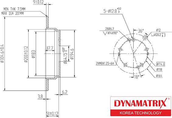 Dynamatrix DBD1860 - Гальмівний диск autozip.com.ua