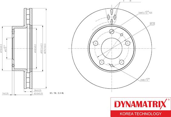 Dynamatrix DBD1800 - Гальмівний диск autozip.com.ua