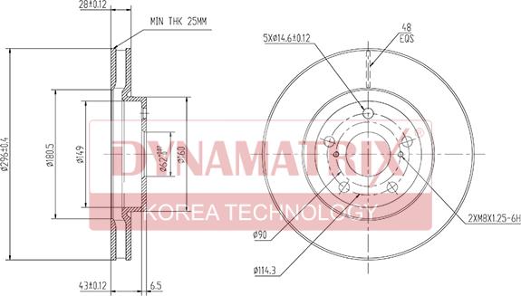 Dynamatrix DBD1814 - Гальмівний диск autozip.com.ua