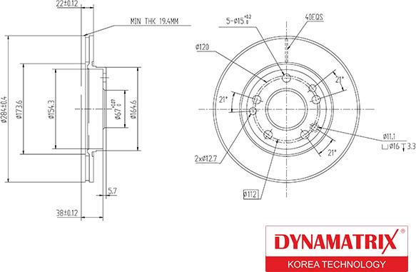 Dynamatrix DBD181 - Гальмівний диск autozip.com.ua