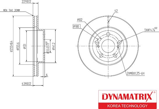 Dynamatrix DBD1886 - Гальмівний диск autozip.com.ua