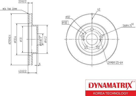 Dynamatrix DBD188 - Гальмівний диск autozip.com.ua