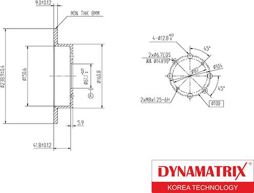 Dynamatrix DBD1358 - Гальмівний диск autozip.com.ua