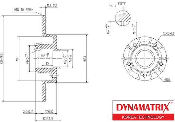 Dynamatrix DBD1364 - Гальмівний диск autozip.com.ua
