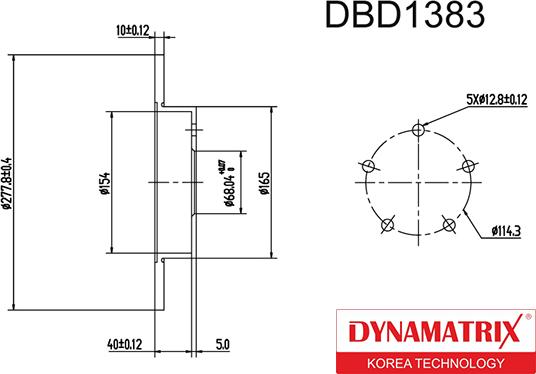 Dynamatrix DBD1383 - Гальмівний диск autozip.com.ua