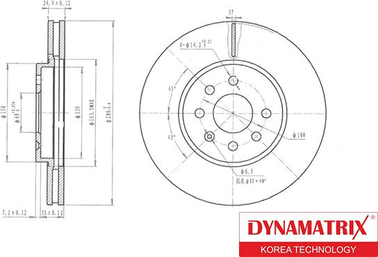 Dynamatrix DBD1374 - Гальмівний диск autozip.com.ua