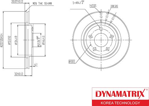 Dynamatrix DBD1376 - Гальмівний диск autozip.com.ua