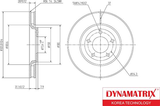 Dynamatrix DBD1372 - Гальмівний диск autozip.com.ua