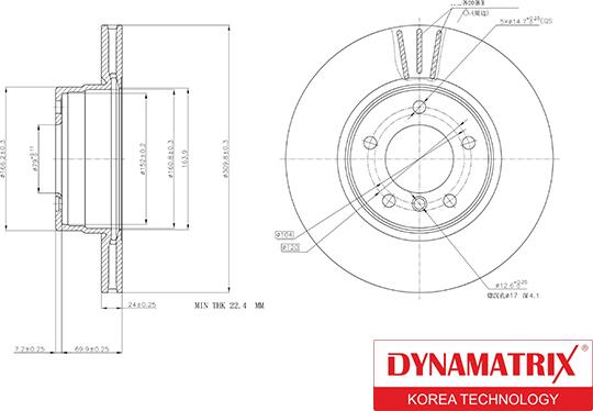 Dynamatrix DBD1241 - Гальмівний диск autozip.com.ua