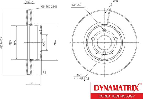 Dynamatrix DBD124 - Гальмівний диск autozip.com.ua