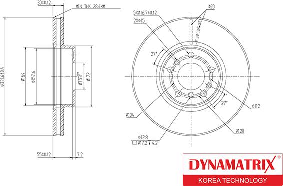 Dynamatrix DBD1256 - Гальмівний диск autozip.com.ua