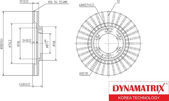 Dynamatrix DBD1269 - Гальмівний диск autozip.com.ua