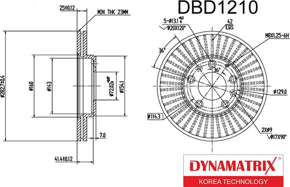 Dynamatrix DBD1210 - Гальмівний диск autozip.com.ua