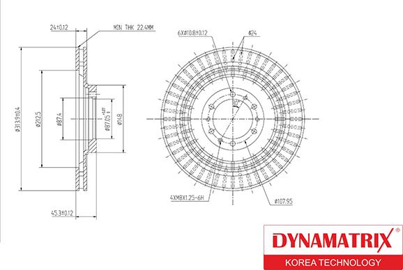 Dynamatrix DBD1212 - Гальмівний диск autozip.com.ua