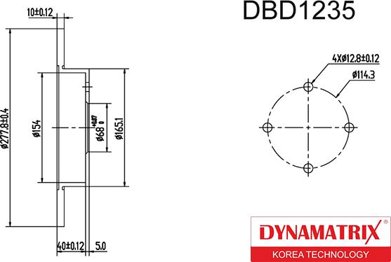 Dynamatrix DBD1235 - Гальмівний диск autozip.com.ua