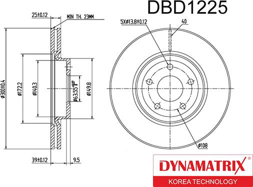 Dynamatrix DBD1225 - Гальмівний диск autozip.com.ua