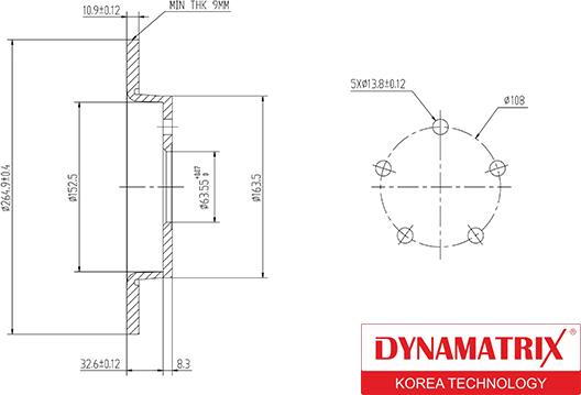 Dynamatrix DBD1226 - Гальмівний диск autozip.com.ua