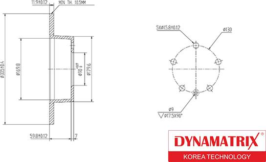 Dynamatrix DBD1272 - Гальмівний диск autozip.com.ua