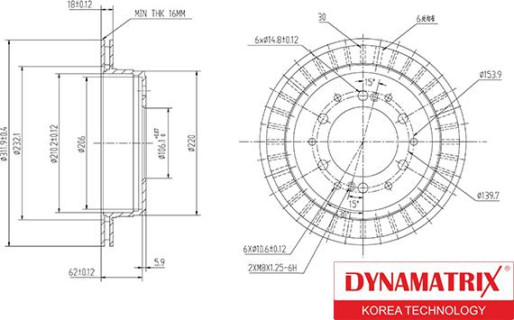 Dynamatrix DBD1743 - Гальмівний диск autozip.com.ua