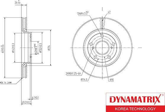 Dynamatrix DBD1756 - Гальмівний диск autozip.com.ua