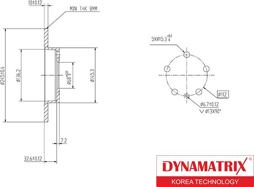 Dynamatrix DBD1709 - Гальмівний диск autozip.com.ua