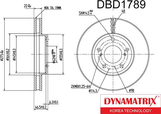 Dynamatrix DBD1789 - Гальмівний диск autozip.com.ua