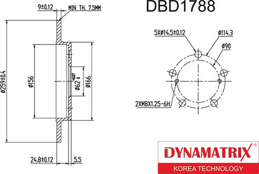 Dynamatrix DBD1788 - Гальмівний диск autozip.com.ua