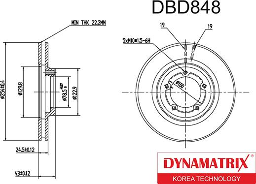 Dynamatrix DBD848 - Гальмівний диск autozip.com.ua