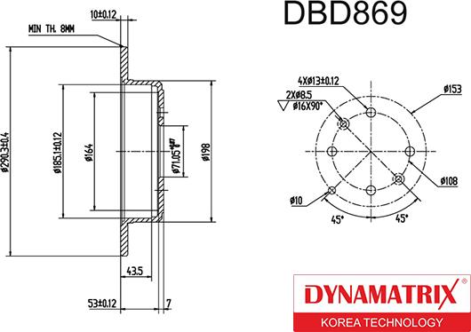 Dynamatrix DBD869 - Гальмівний диск autozip.com.ua
