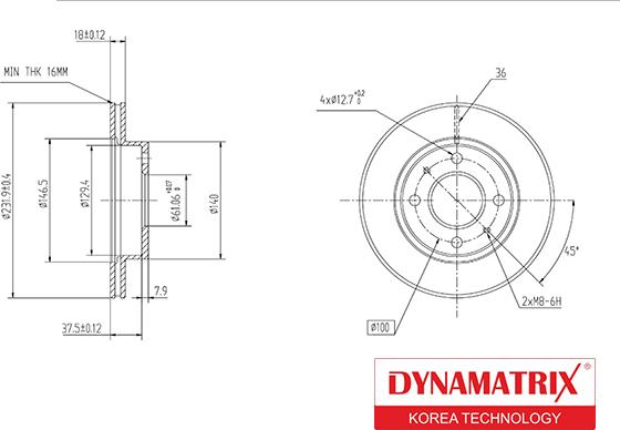 Dynamatrix DBD866 - Гальмівний диск autozip.com.ua