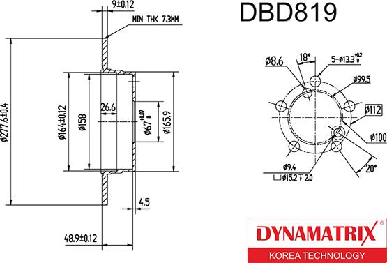 Dynamatrix DBD819 - Гальмівний диск autozip.com.ua