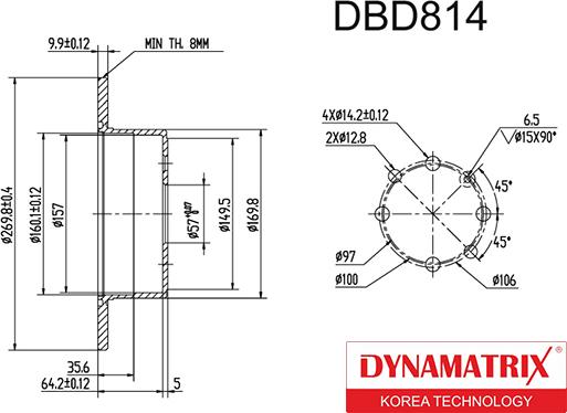 Dynamatrix DBD814 - Гальмівний диск autozip.com.ua