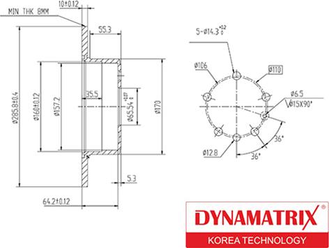 Dynamatrix DBD811 - Гальмівний диск autozip.com.ua