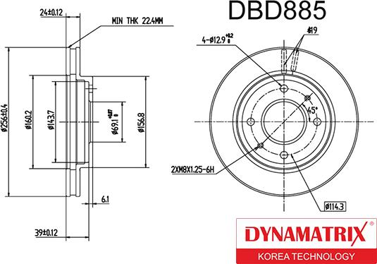 Dynamatrix DBD885 - Гальмівний диск autozip.com.ua
