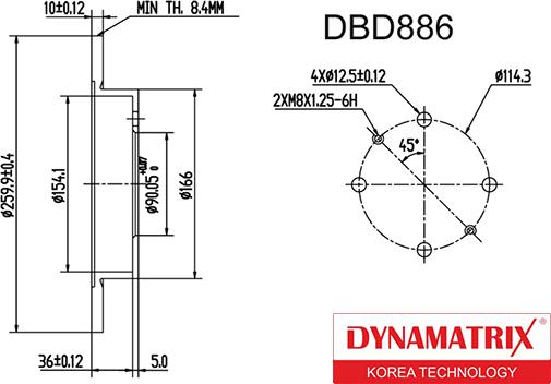Dynamatrix DBD886 - Гальмівний диск autozip.com.ua