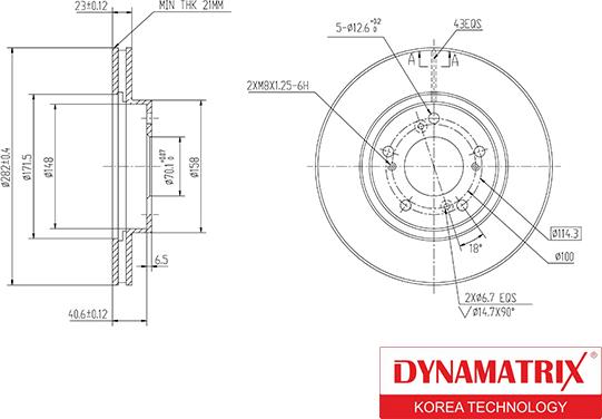 Dynamatrix DBD829 - Гальмівний диск autozip.com.ua