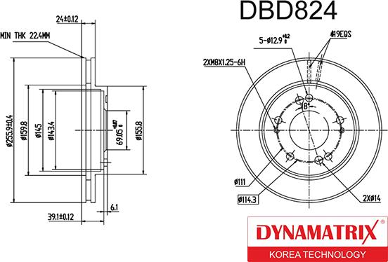 Dynamatrix DBD824 - Гальмівний диск autozip.com.ua