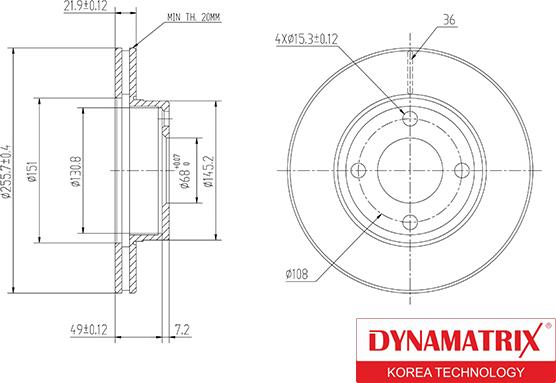 Dynamatrix DBD319 - Гальмівний диск autozip.com.ua