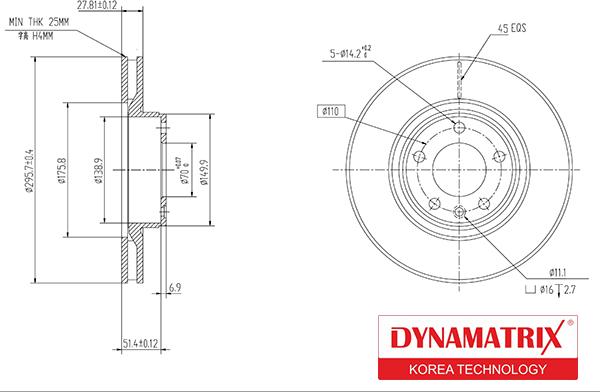 Dynamatrix DBD330 - Гальмівний диск autozip.com.ua