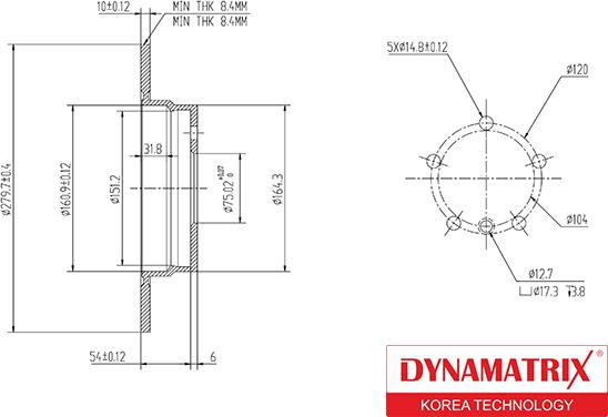 Dynamatrix DBD249 - Гальмівний диск autozip.com.ua