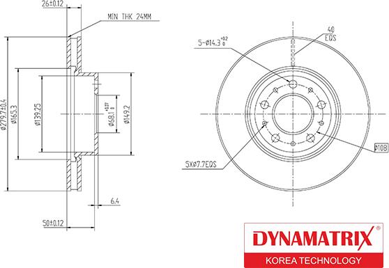Dynamatrix DBD255 - Гальмівний диск autozip.com.ua
