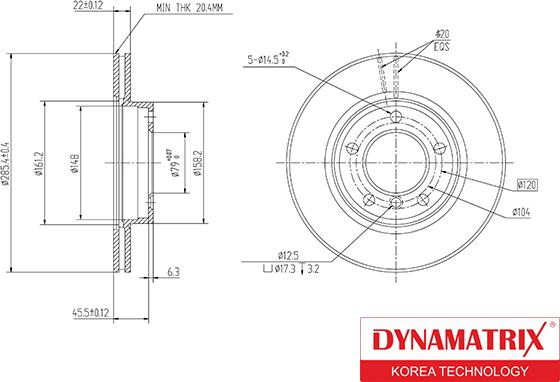 Dynamatrix DBD258 - Гальмівний диск autozip.com.ua