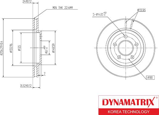 Dynamatrix DBD2001 - Гальмівний диск autozip.com.ua