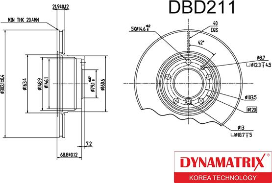 Dynamatrix DBD211 - Гальмівний диск autozip.com.ua