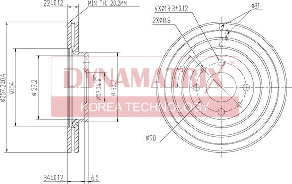 Dynamatrix DBD762 - Гальмівний диск autozip.com.ua