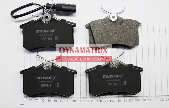 Dynamatrix DBP1481 - Гальмівні колодки, дискові гальма autozip.com.ua