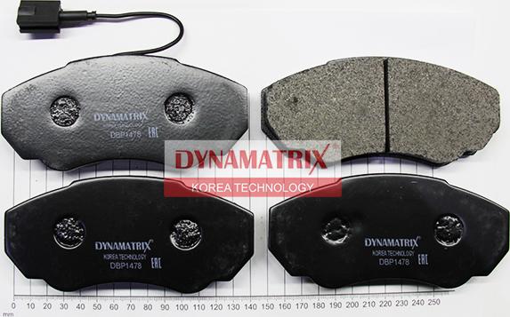 Dynamatrix DBP1478 - Гальмівні колодки, дискові гальма autozip.com.ua